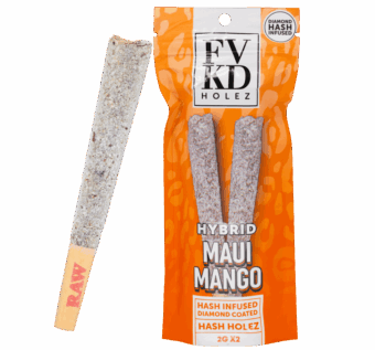 Maui Mango FVKD Diamond infused hash hole pre roll Front min 1