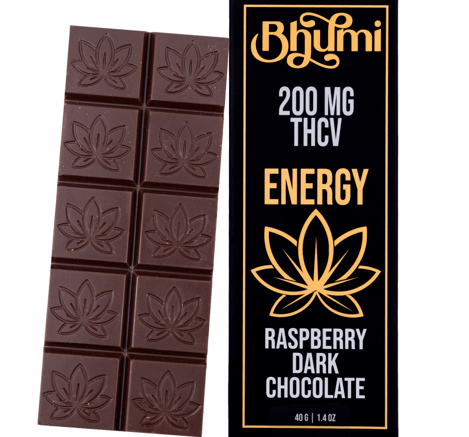 Shop By Effect 5 Bhumi THCV Raspberry Dark Chocolate Bar main min