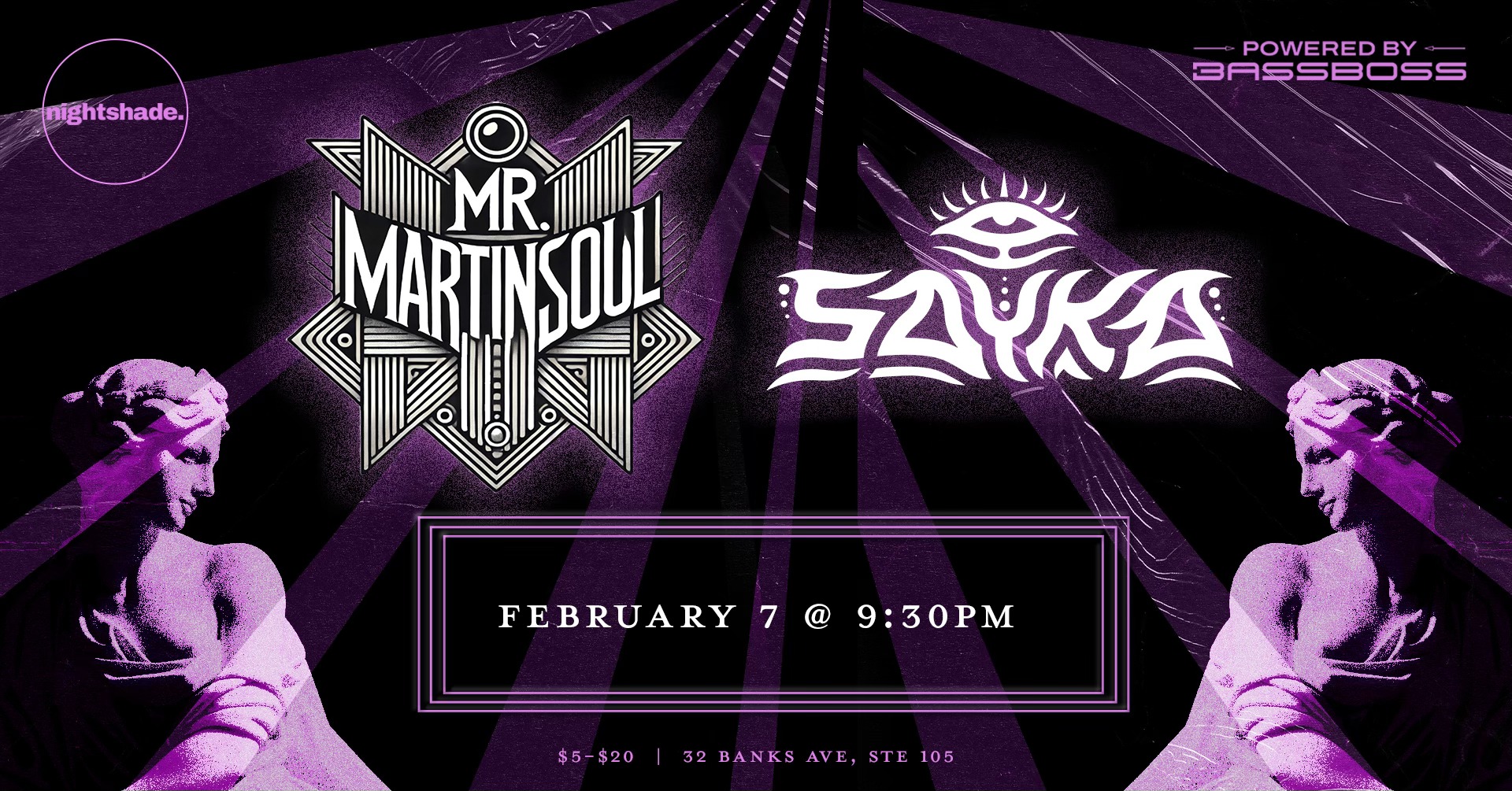 <h1 class="tribe-events-single-event-title">Mr. MartinSoul and SAYKA at Nightshade</h1>