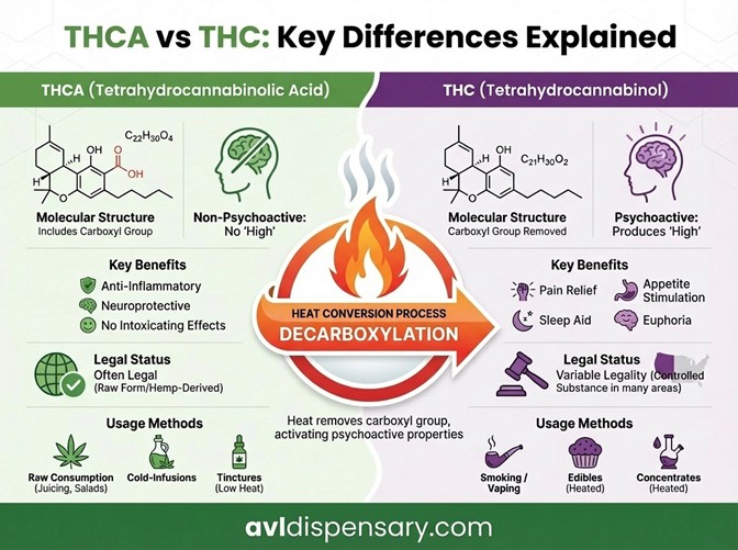 THCA vs THC infographic