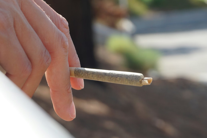 Tightly rolled weed joint
