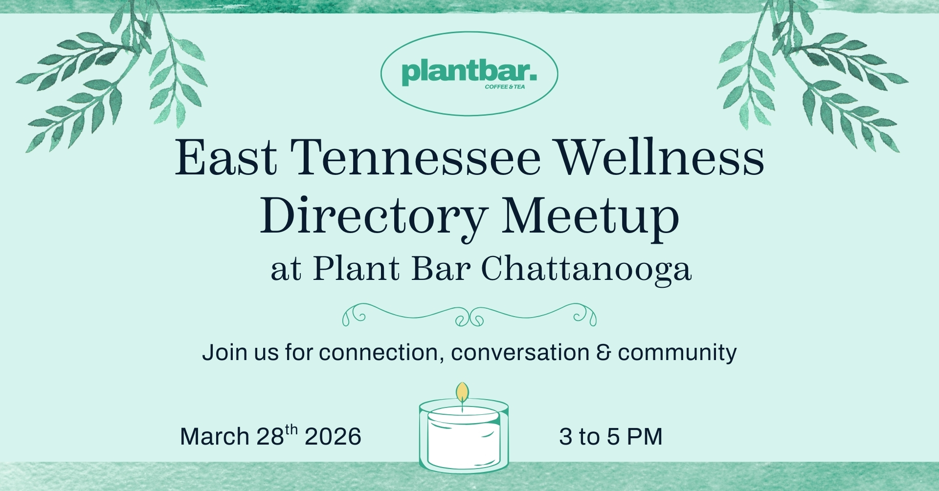 <h1 class="tribe-events-single-event-title">East Tennessee Wellness Directory Meet Up Hosted by Plant Bar</h1>