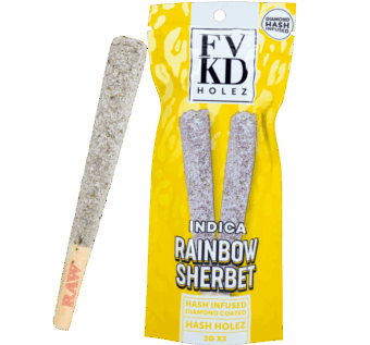 FVKD Diamond Coated Hash Hole Pre Roll - Rainbow Sherbet