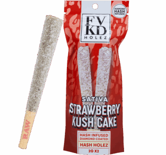 FVKD Diamond Coated Hash Hole Pre Roll - Strawberry Kush Cake