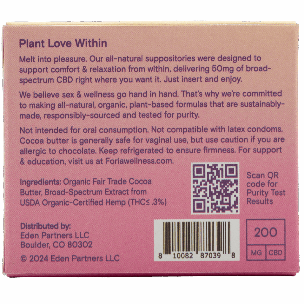 Foria Intimacy CBD Suppositories