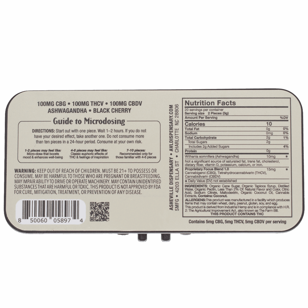 Microdose THCV/CBG/CBDV Gummies