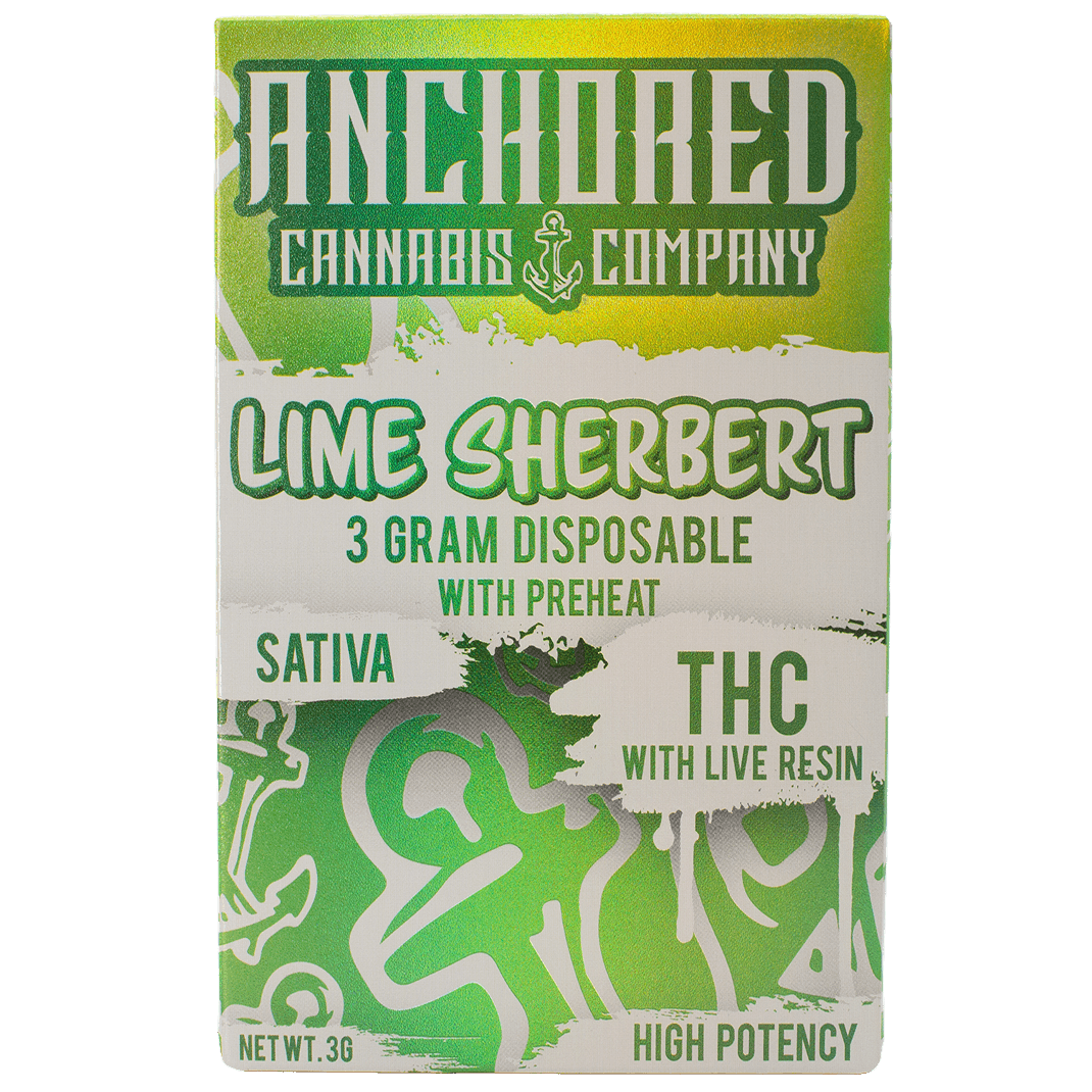Anchored - 3 Gram THCA Vape - Lime Sherbert