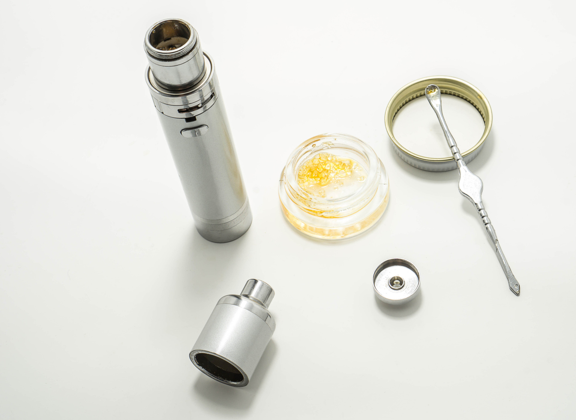 THCA vape cartridge filled with crystals