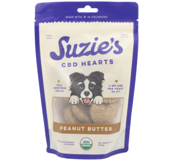 Suzie's CBD Dog Treats: Peanut Butter Hearts 4mg 20pk