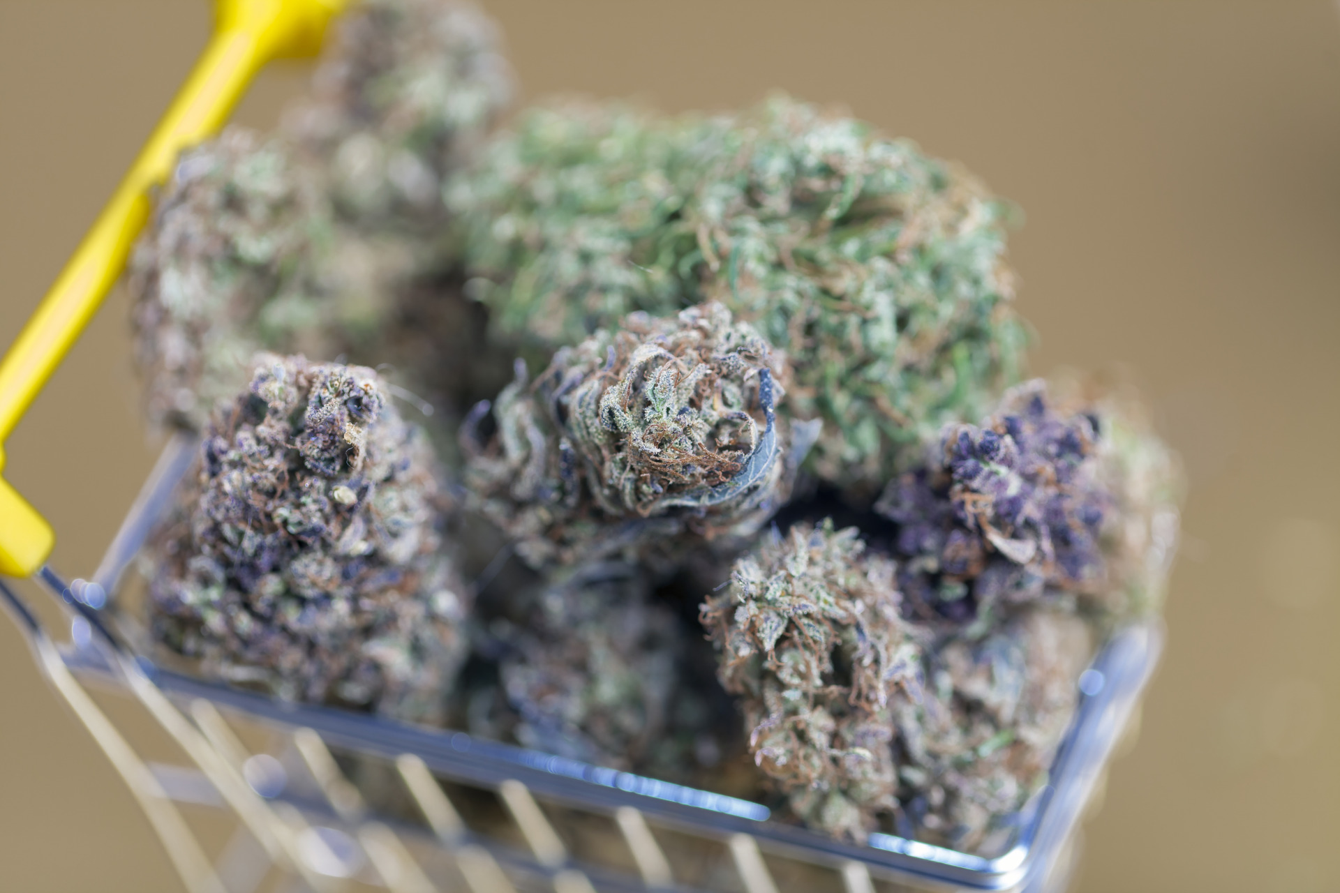 THCA flower in shopping cart